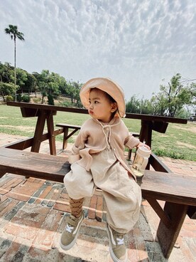 「kids fashion」｜Qinyu.Hさん（キッズ・70cm）の春コーディネート