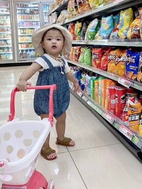 「kids fashion」｜Qinyu.Hさん（キッズ・70cm）の春コーディネート
