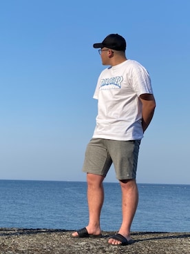 「DAISO（DAISO）のアイテム（シューズ）」を使った、ヒロトさん（メンズ・174cm）の夏コーディネート