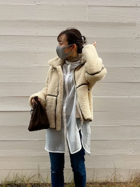 「Lavish Gate（ラヴィッシュゲート）のアイテム（ジャケット/アウター）」を使った、yuka✌︎さん（レディース・162cm）の冬コーディネート