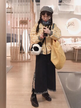 「TYAKASHAのアイテム（バッグ）」を使った、阿本酱さん（レディース・156cm）の冬コーディネート