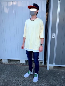 「BASECONTROL（ベースコントロール）のアイテム（帽子）」を使った、マドンさんさん（メンズ・175cm）の春コーディネート