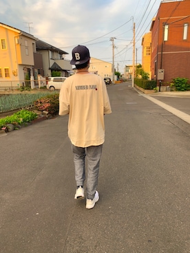 「BASECONTROL（ベースコントロール）のアイテム（帽子）」を使った、マドンさんさん（メンズ・175cm）の夏コーディネート