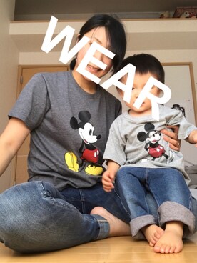 yamamaさんの「BOYS ディズニーコレクショングラフィックT（半袖）」を使ったコーディネート