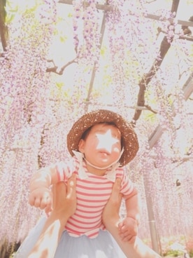 「藤の花」｜G☆AAiさん（キッズ・70cm）の春コーディネート