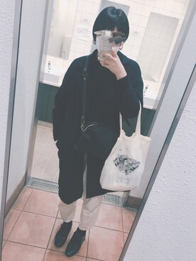 「SVEC（シュベック）のカンフーシューズ kung fu Shoes / ストラップパンプス（バレエシューズ）」を使った、R 。さん（レディース・163cm）の冬コーディネート