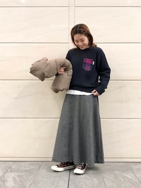 「URBAN RESEARCH Sonny Label（アーバンリサーチサニーレーベル）のアイテム（ダウンジャケット/コート）」を使った、アコさん（レディース・148cm）の冬コーディネート