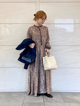 「サニーレーベル」｜「アイテム（デニムジャケット）」を使った、アコさん（レディース・148cm）の春コーディネート