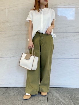 「Moname（モナーム）のアイテム（パンツ）」を使った、アコさん（レディース・148cm）の春コーディネート