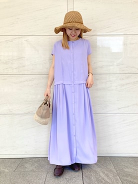 「URBAN RESEARCH Sonny Label（アーバンリサーチサニーレーベル）のアイテム（ハット）」を使った、アコさん（レディース・148cm）の夏コーディネート