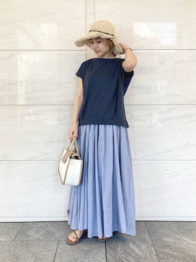 「URBAN RESEARCH Sonny Label（アーバンリサーチサニーレーベル）のアイテム（ハット）」を使った、アコさん（レディース・148cm）の夏コーディネート
