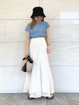 「URBAN RESEARCH Sonny Label（アーバンリサーチサニーレーベル）のアイテム（ハット）」を使った、アコさん（レディース・148cm）の夏コーディネート
