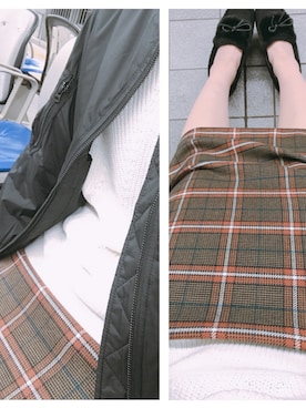 「ジーユー」｜「アイテム（MA-1）」を使った、papi♡さん（レディース・158cm）の秋コーディネート