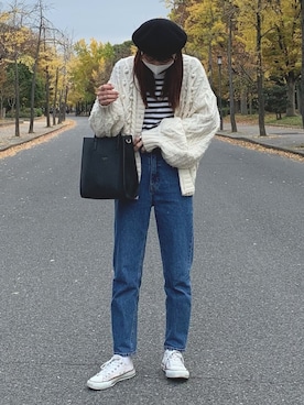 「CONVERSE（コンバース）のconverse（コンバース） ALL STAR OX（オールスターOX）（スニーカー）」を使った、とあさん（レディース・160cm）の秋コーディネート