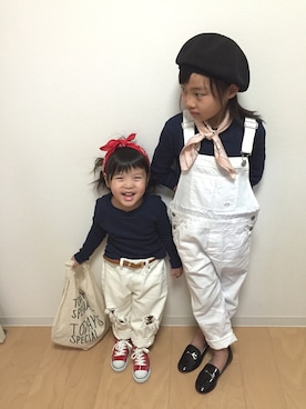 「CIBONE（シボネ）のアイテム」を使った、hitoたまさん（キッズ・100cm）の春コーディネート