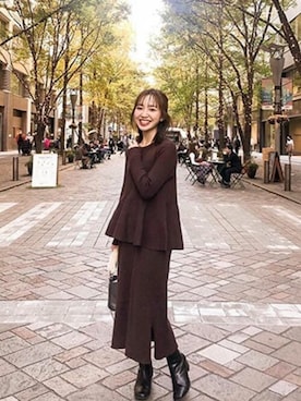 「ニットキャミソール」｜「アイテム（ワンピース/ドレス）」を使った、Million Caratsさん（レディース・155cm）の冬コーディネート