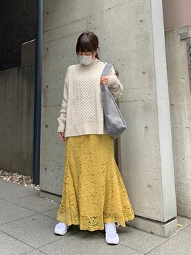 「アシメニット」｜Million Caratsさん（レディース・153cm）の冬コーディネート