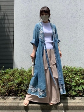 「ノースリーブニット」｜「アイテム（ワンピース/ドレス）」を使った、Million Caratsさん（レディース・153cm）の夏コーディネート