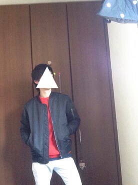 「LACOSTE」｜「アイテム（ミリタリージャケット）」を使った、🍫ミント🍫さん（メンズ・165cm）の冬コーディネート