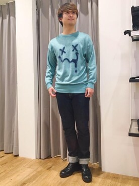 「シャギー」｜「アイテム（スウェット）」を使った、endyさん（メンズ・177cm）の冬コーディネート