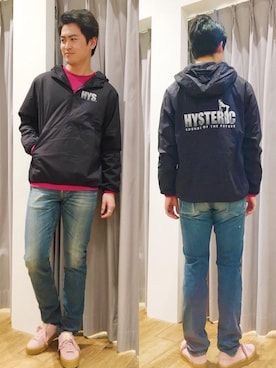「プルオーバーパーカー」｜「アイテム（ブルゾン）」を使った、endyさん（メンズ・177cm）の冬コーディネート