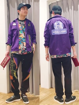 「レーシングジャケット」｜「アイテム（財布/小物）」を使った、endyさん（メンズ・177cm）の春コーディネート