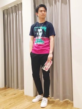 「アイテム（ポーチ）」を使った、endyさん（メンズ・177cm）の春コーディネート