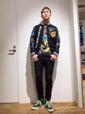 「ハイカット」｜「アイテム（ブルゾン）」を使った、endyさん（メンズ・177cm）の冬コーディネート