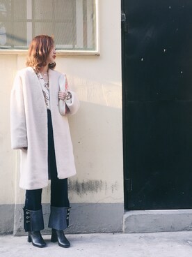 「LOW CLASSIC（ロウ　クラシック）のアイテム（パンツ）」を使った、naomiさん（レディース・156cm）の冬コーディネート