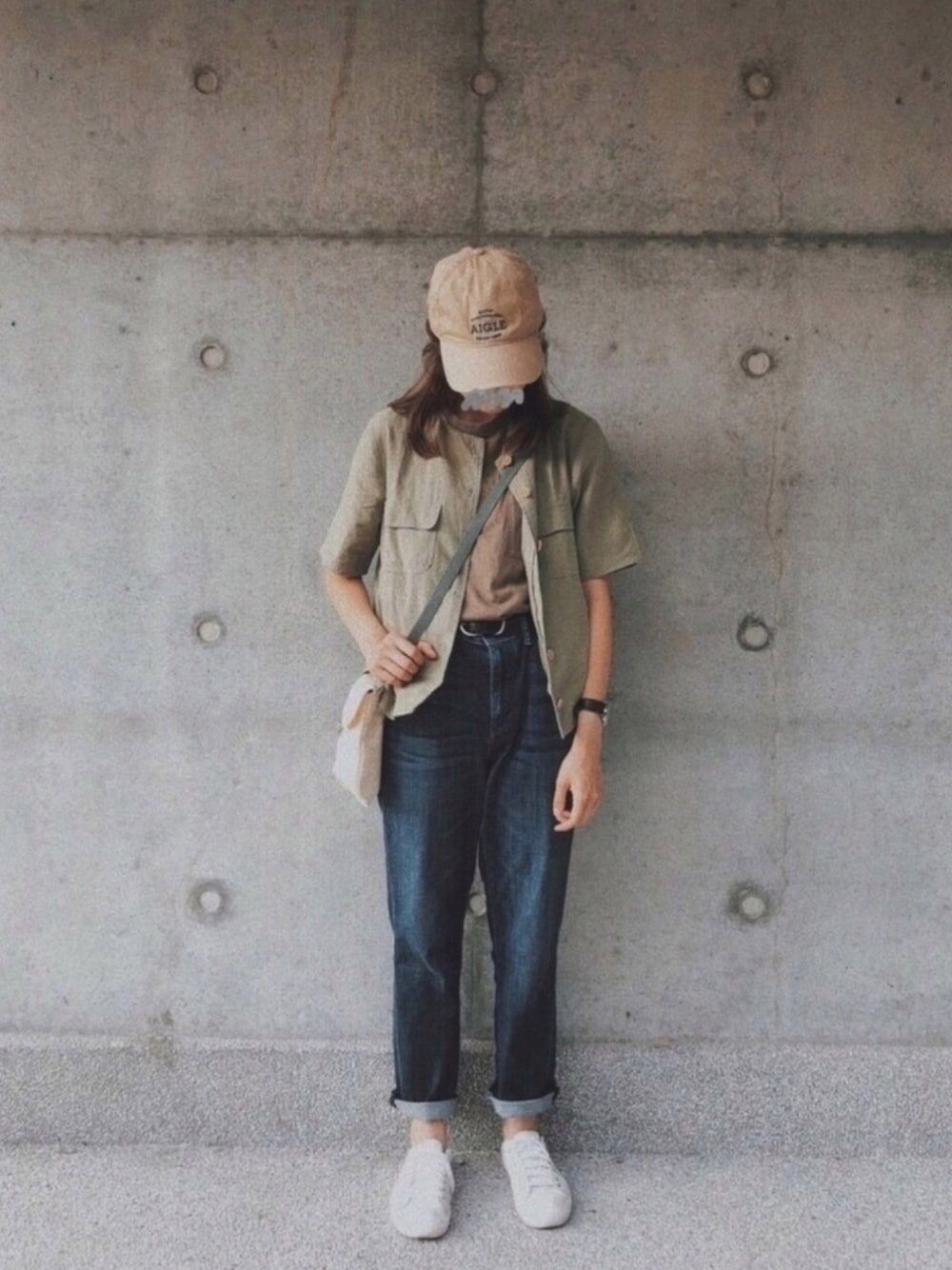 「夏、ootd」｜「一澤信三郎帆布のアイテム（バッグ、ホワイト系）」を使った、nomooniさん（レディース・163cm）の夏コーディネートの1枚目の写真