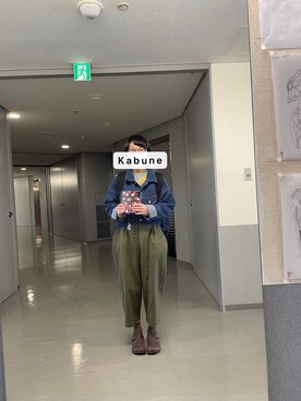 「AS KNOW AS PINKY（アズノゥアズピンキー）のアイテム（デニムジャケット）」を使った、kabuneさん（レディース・156cm）の冬コーディネート