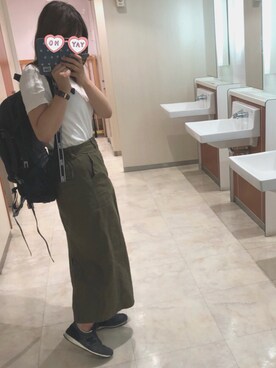 Rin ❤︎さんの「ベイカーポケットロングスカート」を使ったコーディネート