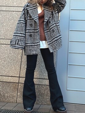 「コクーンコート」｜「アイテム（その他アウター）」を使った、HITOMIさん（レディース・151cm）の秋コーディネート