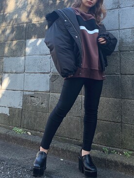 「ENVYM（アンビー）のアイテム（ブルゾン）」を使った、HITOMIさん（レディース・151cm）の秋コーディネート