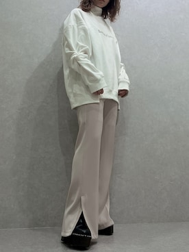 「ENVYM（アンビー）のスウィッチングステッチブーツ（ブーツ）」を使った、HITOMIさん（レディース・151cm）の冬コーディネート