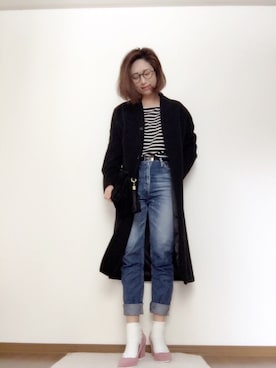 「 カジュアル」｜「アイテム（その他アウター）」を使った、asaminさん（レディース・162cm）の冬コーディネート