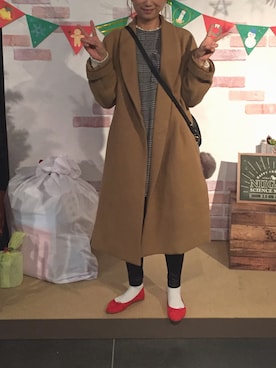「AP STUDIO（エーピーストゥディオ）のアイテム（ジャケット/アウター）」を使った、asaminさん（レディース・162cm）の冬コーディネート