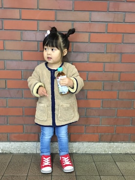 「オールスター」｜「アイテム（その他アウター）」を使った、あんずさん（キッズ・90cm）の秋コーディネート