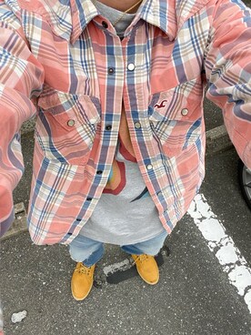 「Hollister（ホリスター）のアイテム（シャツ/ブラウス）」を使った、うままさん（メンズ・172cm）の秋コーディネート