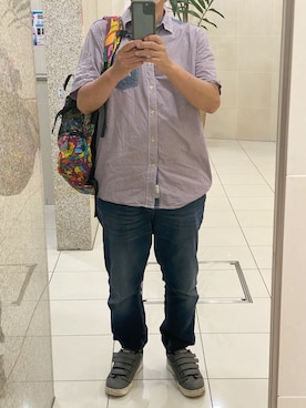 「Gramicci（グラミチ）のアイテム（トップス）」を使った、うままさん（メンズ・172cm）の夏コーディネート