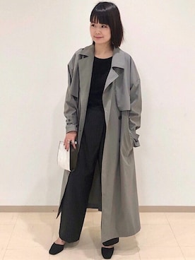 「SHIPS for women」｜「アイテム（トレンチコート）」を使った、西岡さん（レディース・162cm）の秋コーディネート