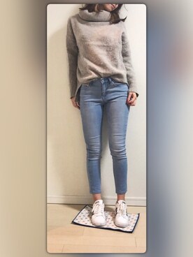 「STUDIOUS（ステュディオス）のSTUDIOUS タートルスクエアニット（ニット/セーター）」を使った、tsubame さん（レディース・157cm）の秋コーディネート