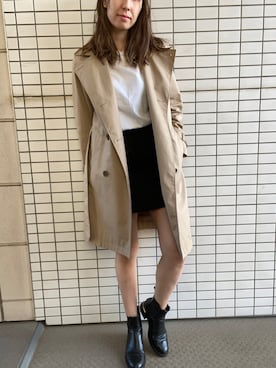 「黒スカート」｜「アイテム（その他アウター）」を使った、tsubame さん（レディース・157cm）の秋コーディネート