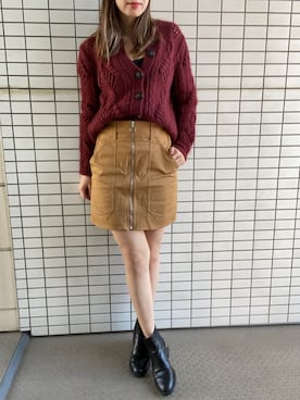 「フユコーデ」｜「アイテム（ブーツ）」を使った、tsubame さん（レディース・157cm）の冬コーディネート