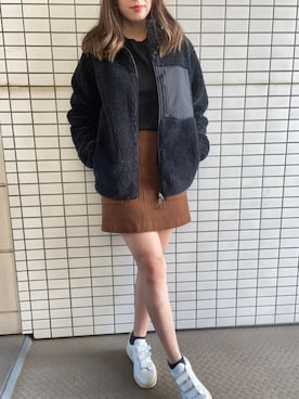 「ムートン」｜「アイテム（その他アウター）」を使った、tsubame さん（レディース・157cm）の冬コーディネート