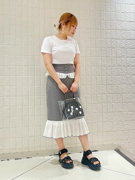 kasumiさんの「ハイウエストギンガムスカート」を使ったコーディネート