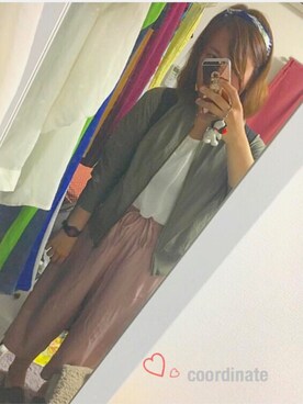 「バンダナ」｜「アイテム（MA-1）」を使った、ぴょんさん（レディース・162cm）の秋コーディネート