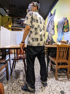 「Champion（チャンピオン）のアイテム（サンダル）」を使った、金旺さん（メンズ・179cm）の夏コーディネート