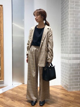 「earth music&ecology（アースミュージックアンドエコロジー）のアイテム（ブルゾン）」を使った、naruさん（レディース・154cm）の春コーディネート