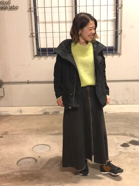 「Johnbull Private labo（ジョンブルプライベートラボ）のアイテム（ミリタリージャケット）」を使った、sonoさん（レディース・151cm）の冬コーディネート